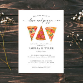 Kärlek och Pizza Rehearsal Middag Inbjudningar