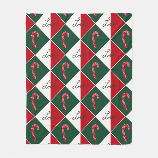 Kärlek och Polkagrisar Fleecefilt (Framsidan)