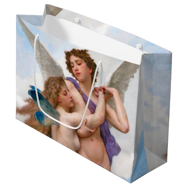 Kärlek och Psyche, Bouguereau Large Gift Bag (Framsidan Vinklad)