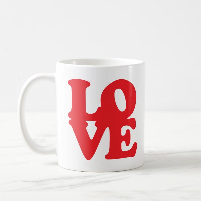 Kärlek och Red Heart Romantic Valentine Trendig Kaffemugg (Vänster)