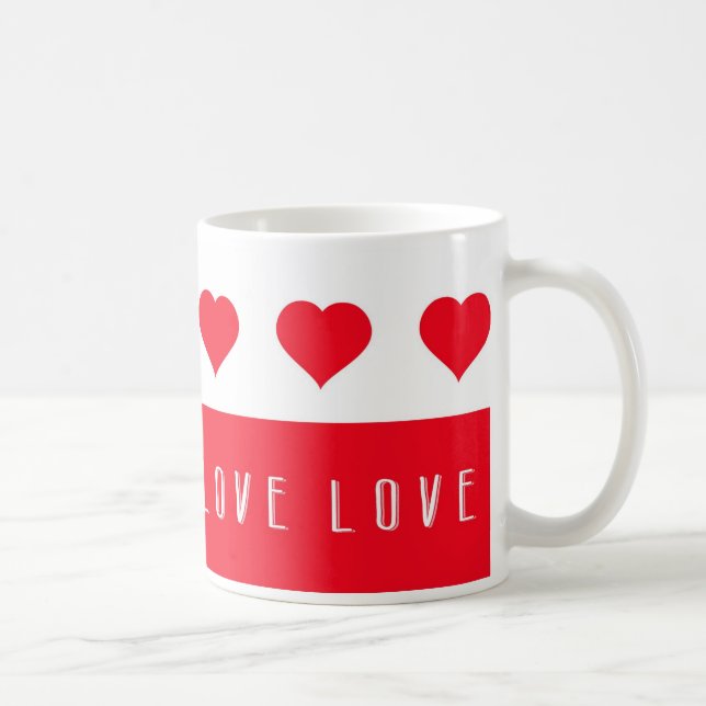 Kärlek och Red Hearts Valentines day Kaffemugg (Höger)