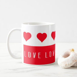 Kärlek och Red Hearts Valentines day Kaffemugg