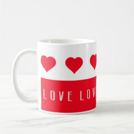 Kärlek och Red Hearts Valentines day Kaffemugg