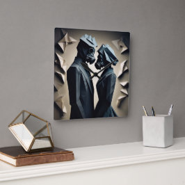 KÄRLEK OCH RESISTANS Origami Fyrkantig Klocka