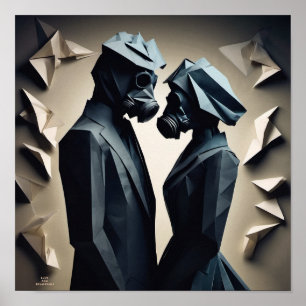 KÄRLEK OCH RESISTANS Origami Poster