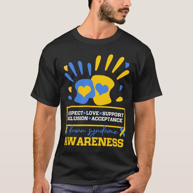 Kärlek och Respect söt World down syndrome T Shirt (Framsida)