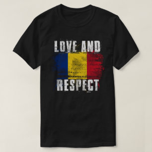 Kärlek- och respektrumänien sjunker rumänsk t shirt
