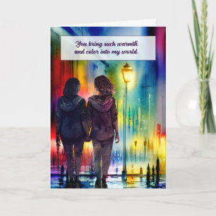 Kärlek och Romantik Lesbisk: Ett par gay Rainbow Kort