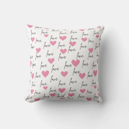 Kärlek och Rosa Hearts Kudde
