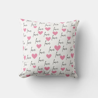 Kärlek och Rosa Hearts Kudde