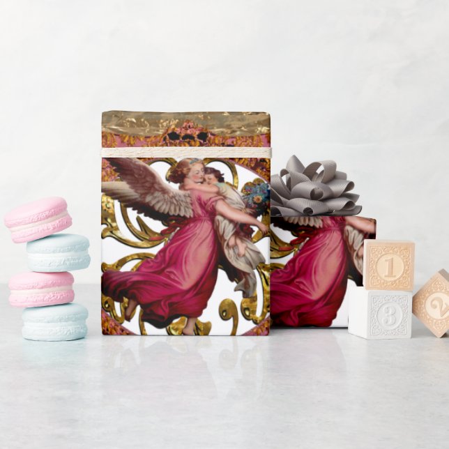 Kärlek och skydd i armen av en ängel presentpapper (Baby Shower)