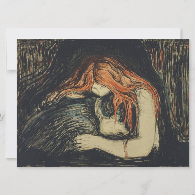 Kärlek och smärta (Vampyren) (av Edvard Munch) Kort (Framsida)