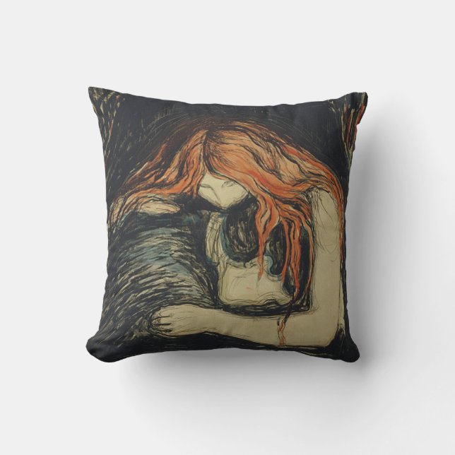 Kärlek och smärta (Vampyren) (av Edvard Munch) Kudde (Framsida)
