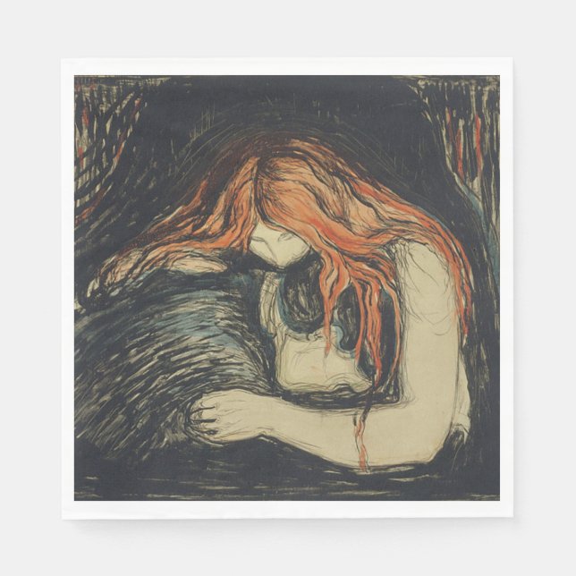 Kärlek och smärta (Vampyren) (av Edvard Munch) Pappersservett (Framsidan)