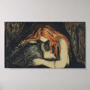 Kärlek och smärta (Vampyren) (av Edvard Munch) Poster