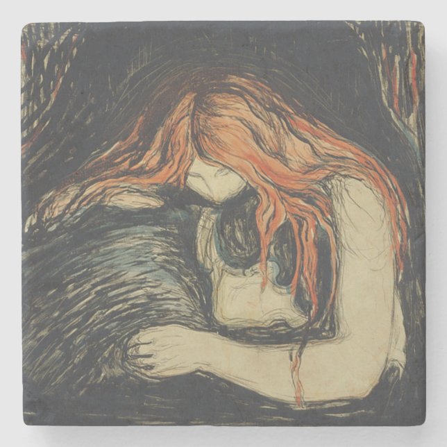 Kärlek och smärta (Vampyren) (av Edvard Munch) Stenunderlägg (Framsidan)