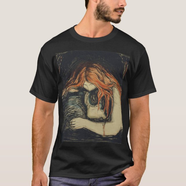 Kärlek och smärta (Vampyren) (av Edvard Munch) T Shirt (Framsida)