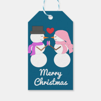 Kärlek och snöfolk: Djuphavsblått Presentetikett