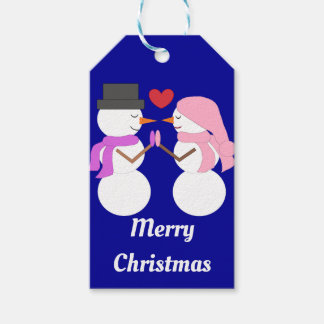 Kärlek och snöfolk: Mörk blått Presentetikett