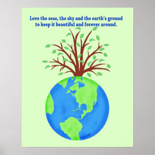 Kärlek och Spara på Earth Forever Art Poster