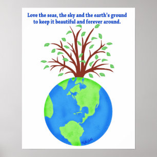 Kärlek och Spara på Earth Forever Art Poster
