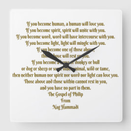 Kärlek och Spirit Fyrkantig Klocka