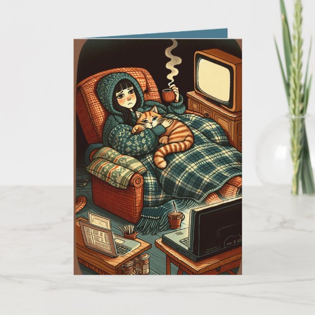 Kärlek och stöd till en kroniskt sjuk vän kort (Framsida)