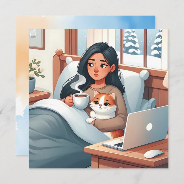 Kärlek och stöd till någon med kronisk sjukdom kort (Fram/baksida)