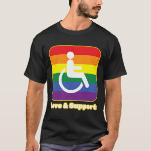 Kärlek och stödregnbåge med funktionshinder med t shirt