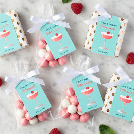 Kärlek och tack Anpassad presenttagg med cocktail Presentetikett