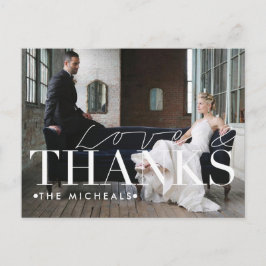 Kärlek och tack | Anpassat namn och foto-Tack Vykort