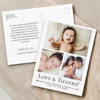 Kärlek och tack Baby Foto Födelse meddelande