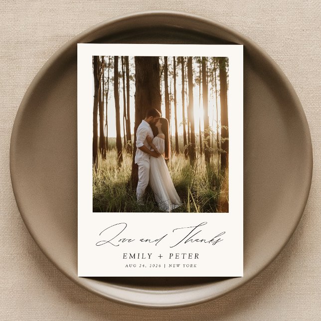 Kärlek och tack | Boho Photo Bröllop Kort (Skapare uppladdad)