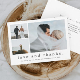 Kärlek och tack Bröllop Photo Kort