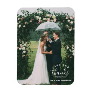 Kärlek och tack Bröllop Tack Photo Magnet