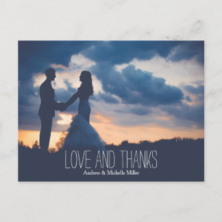 Kärlek och tack bröllop tack tack vykort