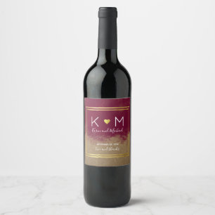 kärlek och tack bröllop vin-färg vinflaska etikett