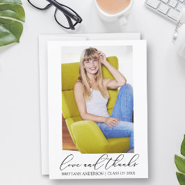 Kärlek och tack Calligraphy Bläck Photo Studenten Kort