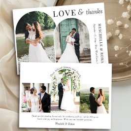 Kärlek och tack Elegant Arches Bröllop Photo Kort