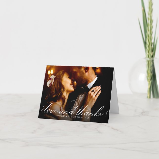 Kärlek och tack Elegant bröllop Tack Photo (Framsida)