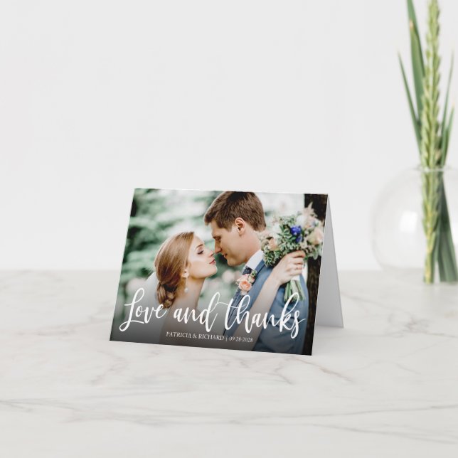 Kärlek och tack Elegant Photo Bröllop Tack (Framsida)