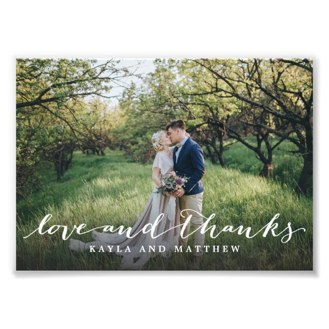 Kärlek och tack för ett enkelt Fullt-utfall i skri Fototryck (Framsidan)