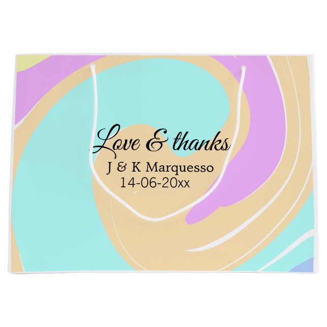 Kärlek och tack för färgade marmor bröllop namn (Framsidan)