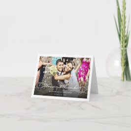 Kärlek och tack för fotot Bröllop Tack Anteckningskort