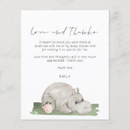Kärlek och tack för handboken för Hippo Baby Showe