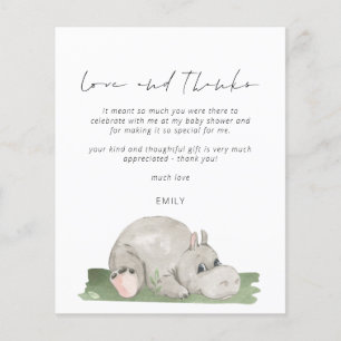Kärlek och tack för handboken för Hippo Baby Showe