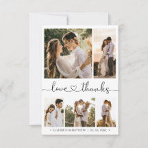 Kärlek och tack för Heart-skript Photo Collage Brö