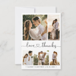 Kärlek och tack för Heart-skript Photo Collage Brö Kort