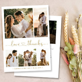 Kärlek och tack för Heart-skript Photo Collage Brö Kort