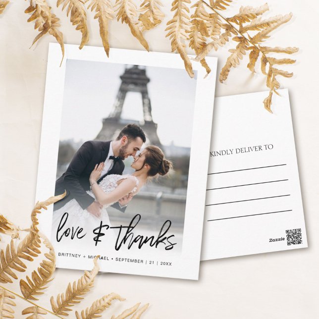 Kärlek och tack för Modern Photo Tack Vykort (Show your appreciation to your loved ones with an awesome photo thank-you card!)